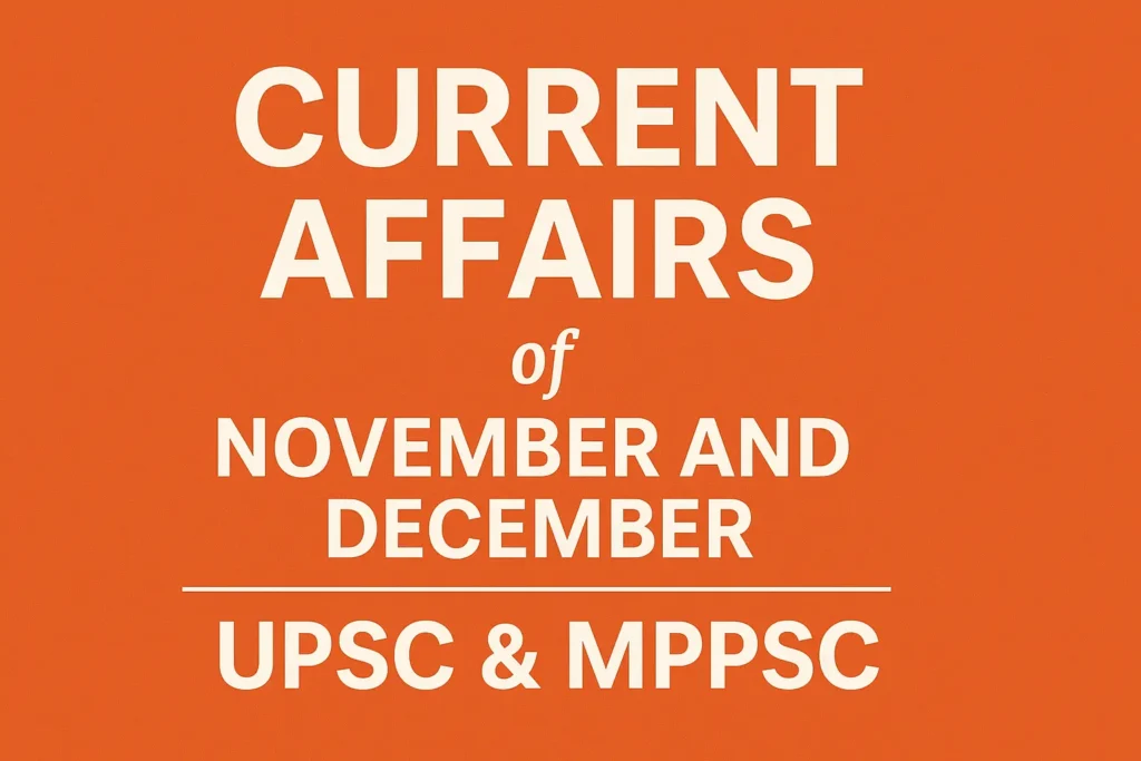 current affairs of November and December